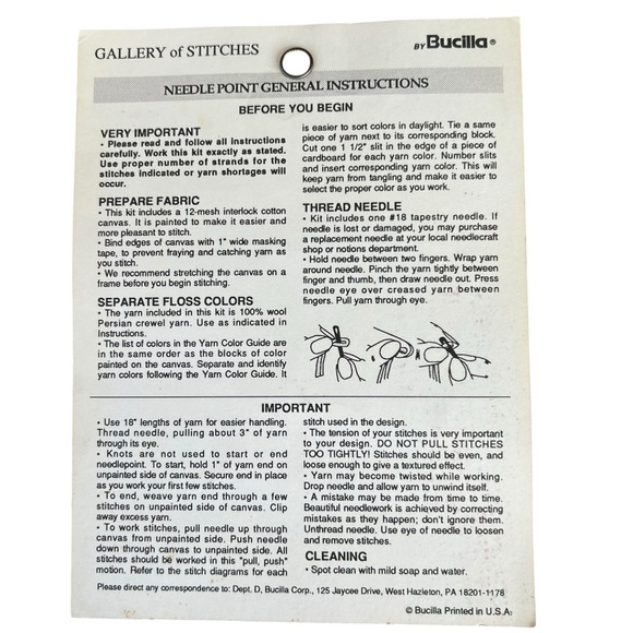 VTG Bucilla Gallery Of Stitches #33172 Hummingbird Needlepoint Kit 5x5 1991 READ - Picture 3 of 7